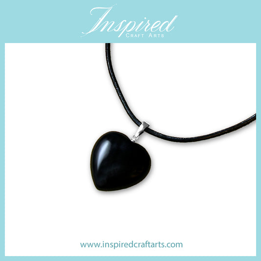 Black Obsidian Heart pendant necklace | InspiredCraftArts