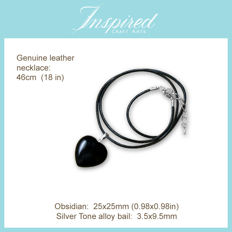 Black Obsidian Heart pendant necklace | InspiredCraftArts