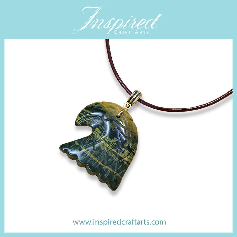 Ocean Jasper Eagle pendant necklace | InspiredCraftArts