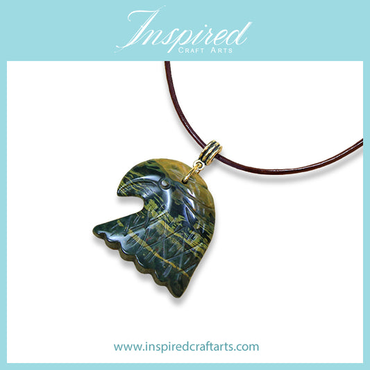 Ocean Jasper Eagle pendant necklace | InspiredCraftArts