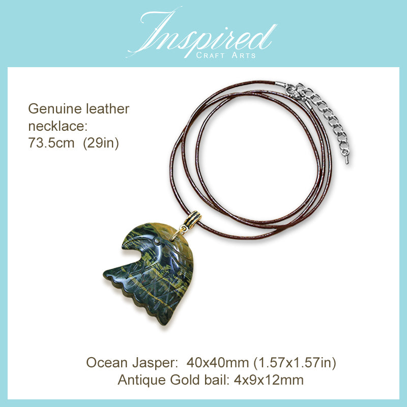 Ocean Jasper Eagle pendant necklace | InspiredCraftArts