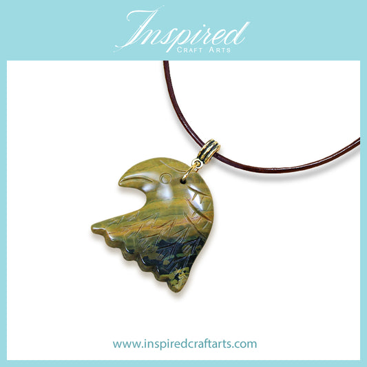 Ocean Jasper Eagle pendant necklace | InspiredCraftArts