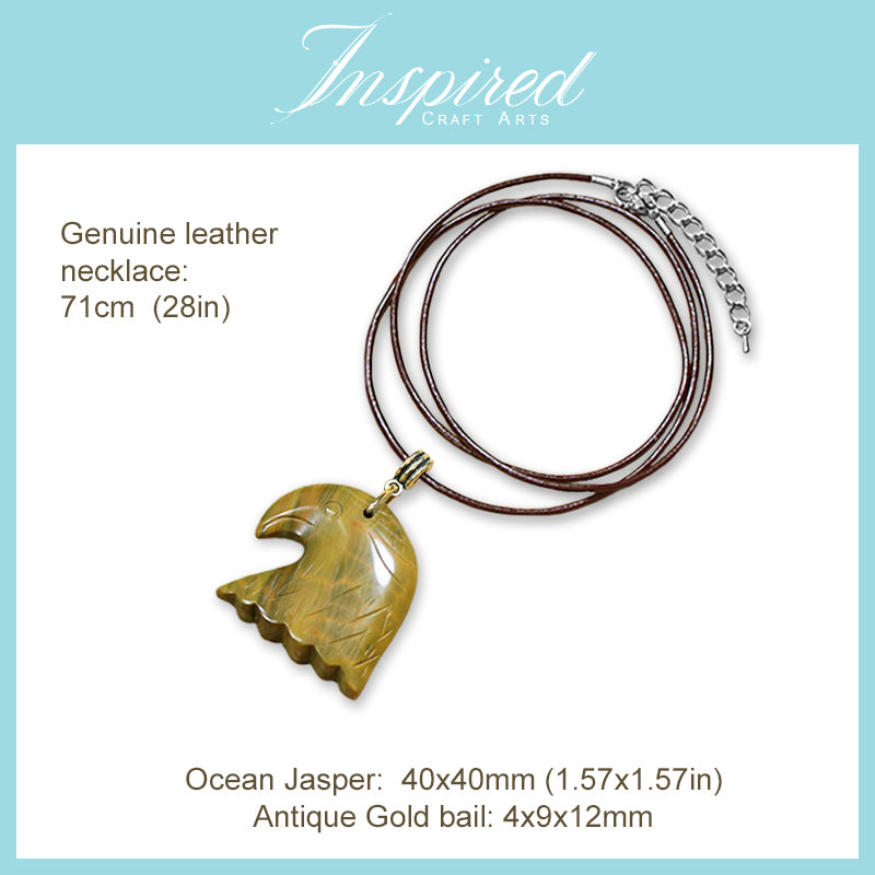Ocean Jasper Eagle pendant necklace | InspiredCraftArts