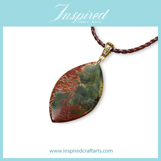 Picasso Jasper Marquise pendant sweater necklace | InspiredCraftArts