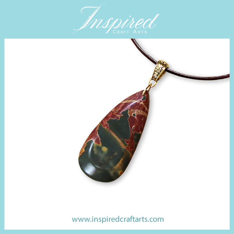 Picasso Jasper Drop pendant necklace | InspiredCraftArts