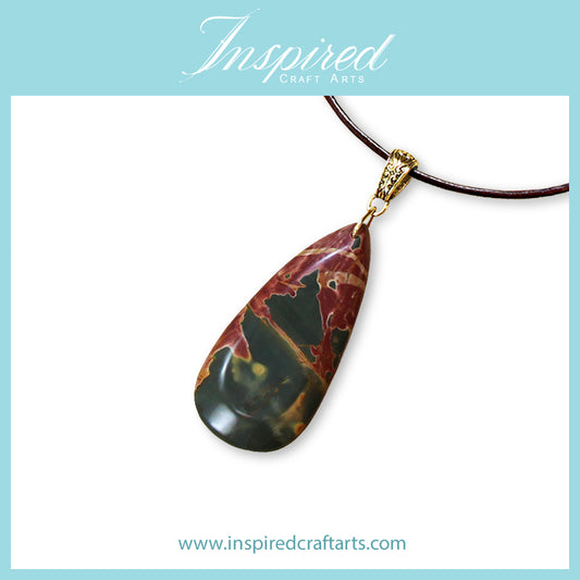 Picasso Jasper Drop pendant necklace | InspiredCraftArts