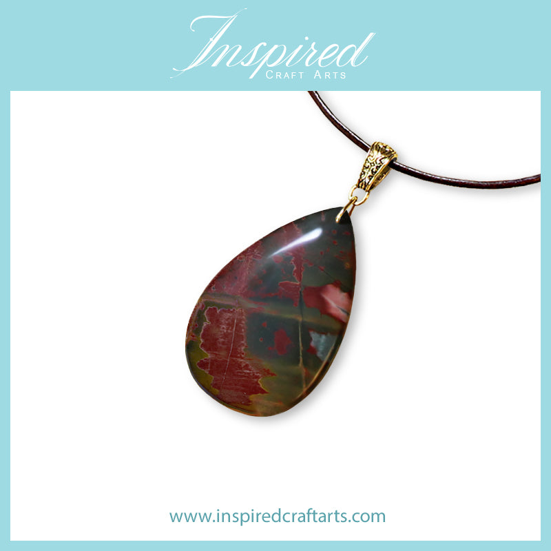 Picasso Jasper Drop pendant necklace | InspiredCraftArts