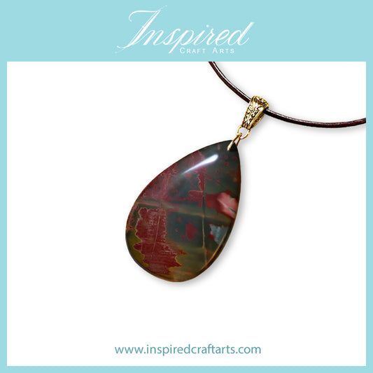 Picasso Jasper Drop pendant necklace | InspiredCraftArts