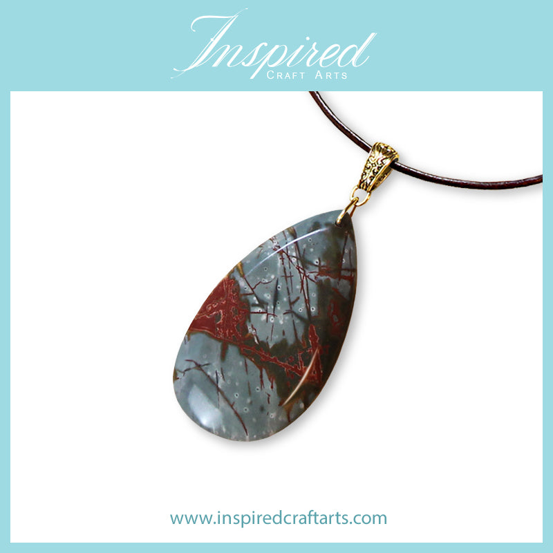 Picasso Jasper Drop pendant necklace | InspiredCraftArts