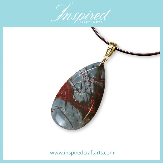 Picasso Jasper Drop pendant necklace | InspiredCraftArts