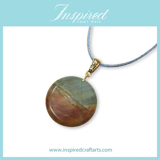 Picasso Jasper Round pendant necklace | InspiredCraftArts