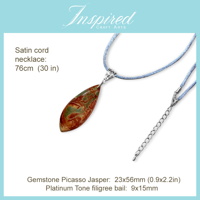 Picasso Jasper Drop pendant necklace | InspiredCraftArts
