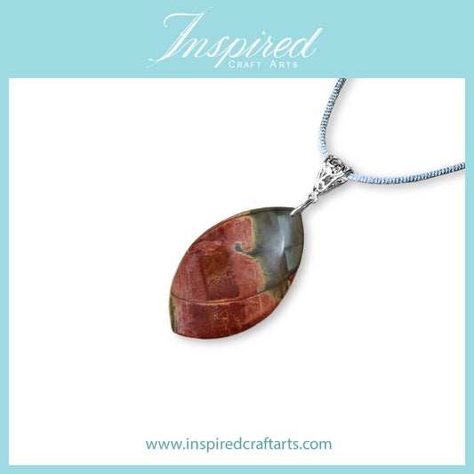 Picasso Jasper Marquise pendant necklace | InspiredCraftArts