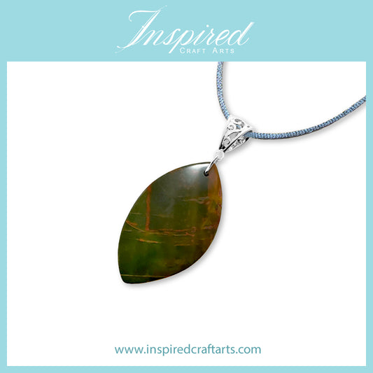 Picasso Jasper Freeform Marquise pendant necklace | InspiredCraftArts