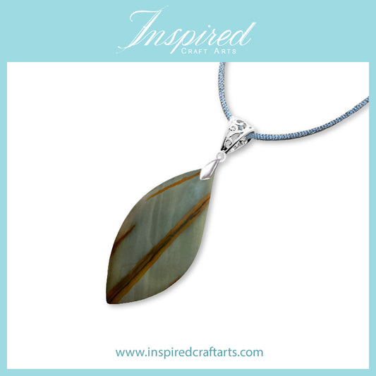 Picasso Jasper Freeform Marquise pendant necklace | InspiredCraftArts