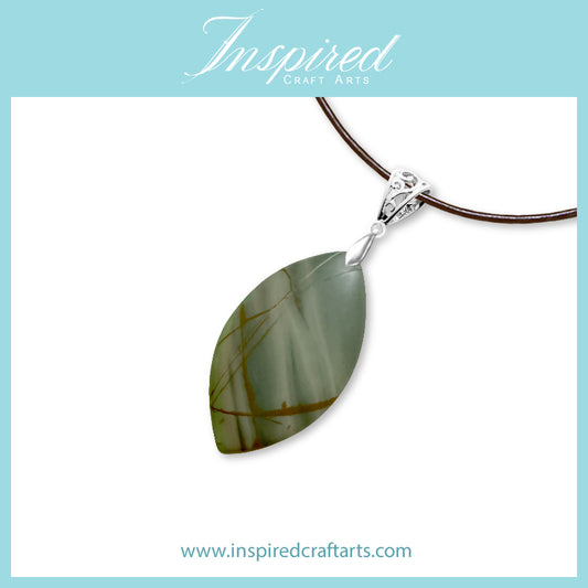 Picasso Jasper Marquise pendant necklace | InspiredCraftArts