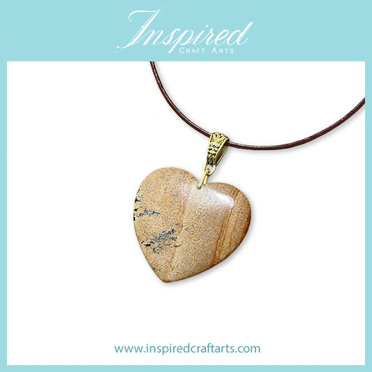 Picture Jasper Heart pendant necklace | InspiredCraftArts