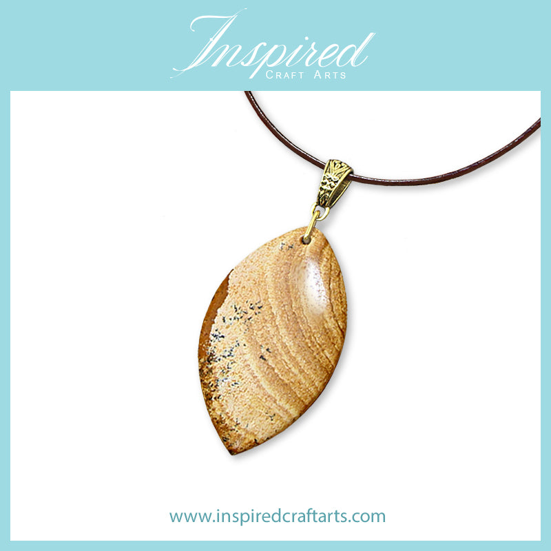 Picture Jasper Marquise pendant necklace | InspiredCraftArts