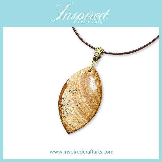 Picture Jasper Marquise pendant necklace | InspiredCraftArts