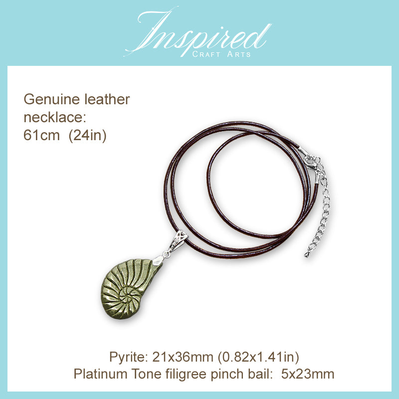 Pyrite Ammonite pendant necklace | InspiredCraftArts