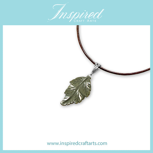 Pyrite Leaf pendant necklace | InspiredCraftArts