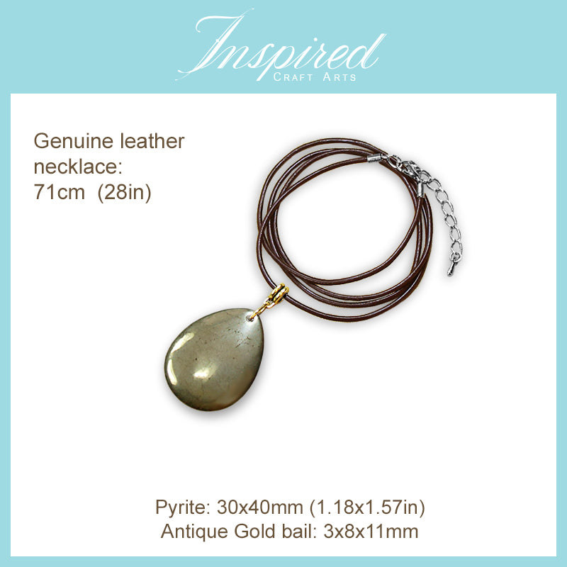 Pyrite Drop pendant necklace | InspiredCraftArts