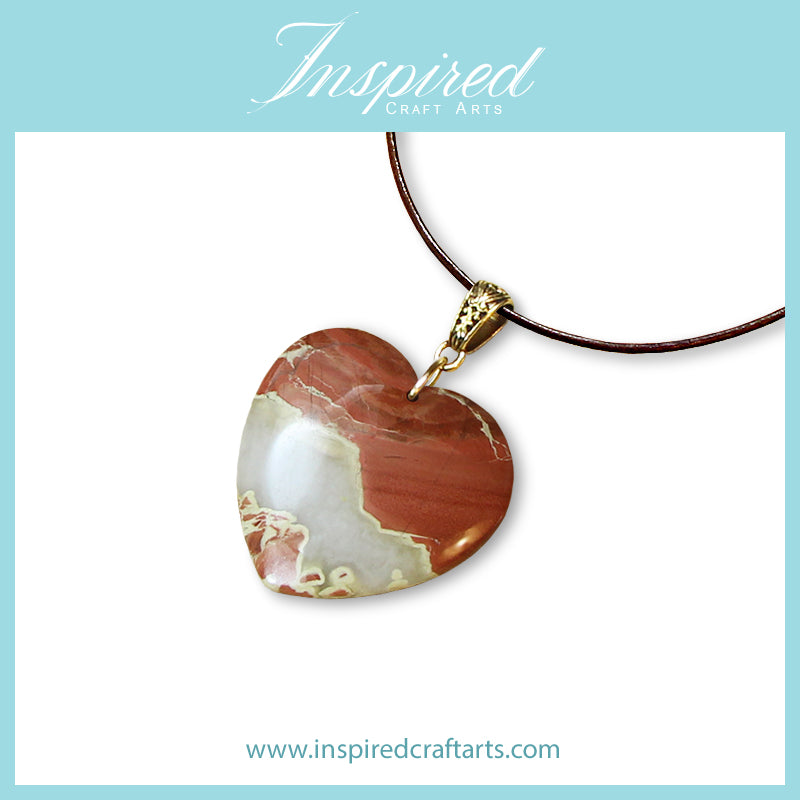 Red Jasper Heart pendant necklace | InspiredCraftArts