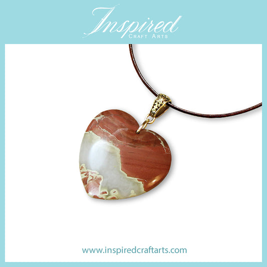 Red Jasper Heart pendant necklace | InspiredCraftArts