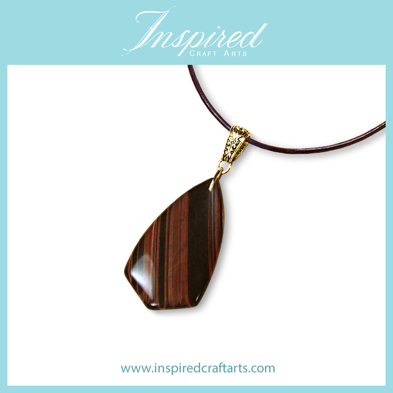 Red Tiger's Eye Kite shape pendant necklace | InspiredCraftArts