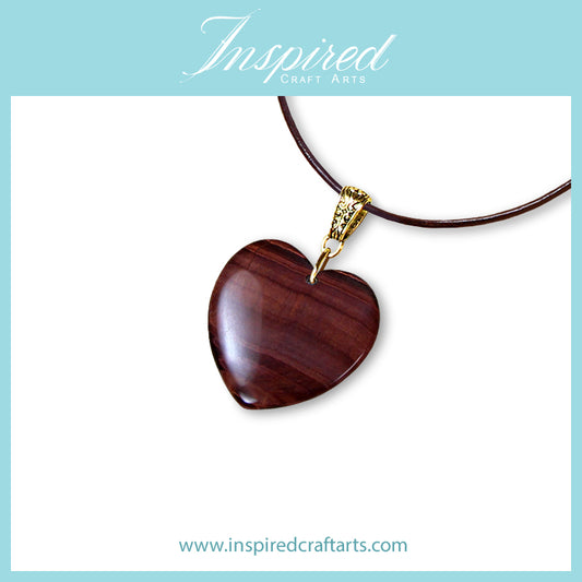 Red Tiger's Eye Heart pendant necklace | InspiredCraftArts