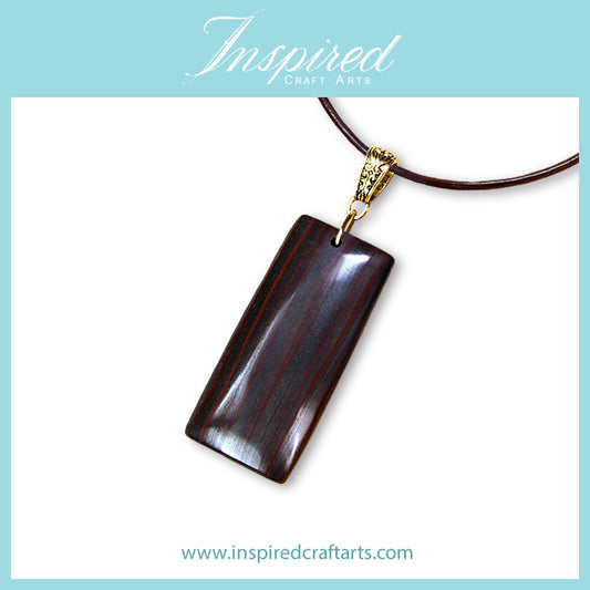 Red Tiger Iron Rectangle pendant necklace | InspiredCraftArts