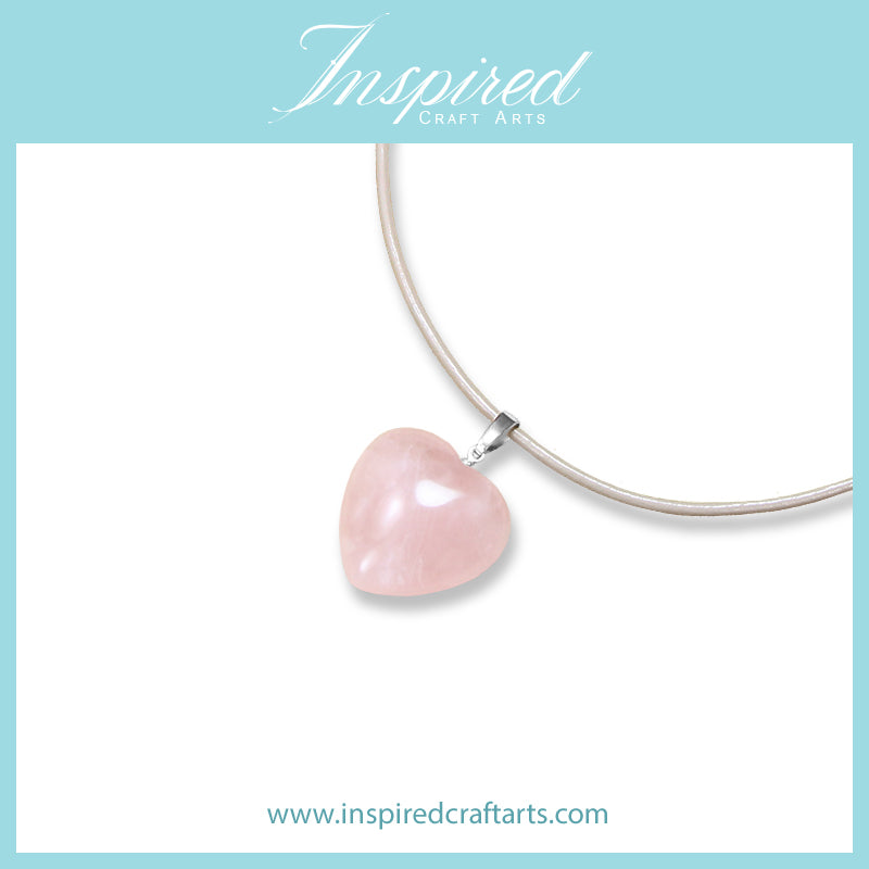 Rose Quartz Heart pendant necklace | InspiredCraftArts