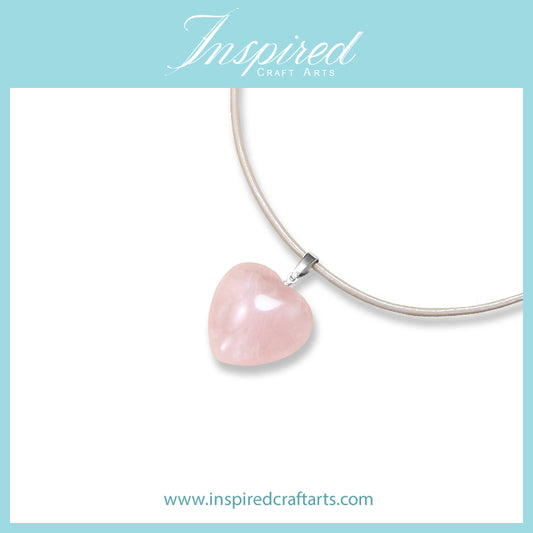 Rose Quartz Heart pendant necklace | InspiredCraftArts