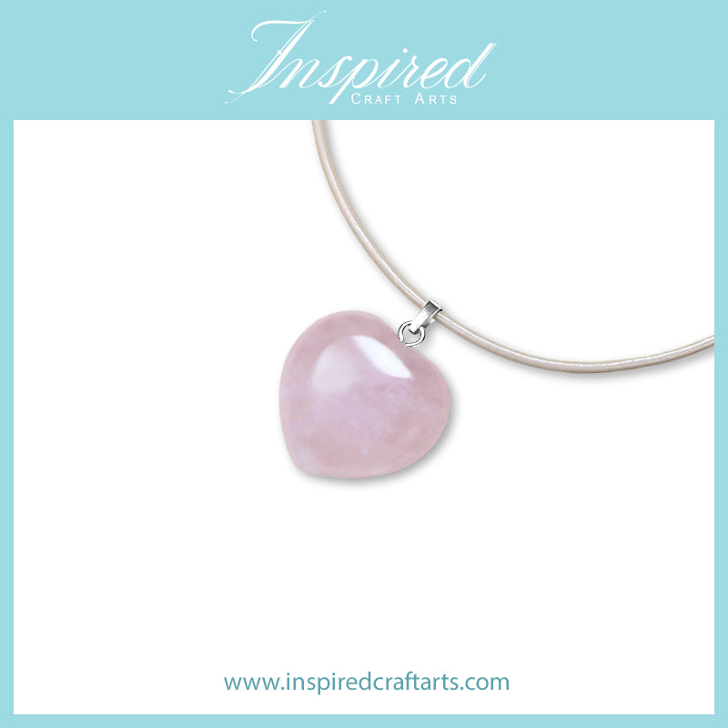 Rose Quartz Heart pendant necklace | InspiredCraftArts
