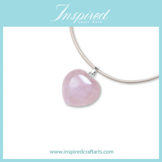 Rose Quartz Heart pendant necklace | InspiredCraftArts