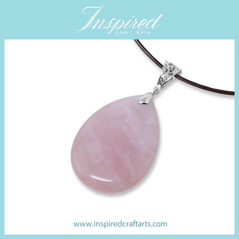 Rose Quartz Drop pendant necklace | InspiredCraftArts