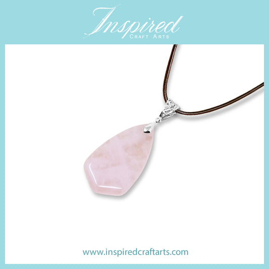 Rose Quartz Kite shape pendant necklace | InspiredCraftArts