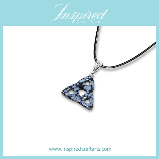 Snowflake Obsidian Triquetra pendant necklace | InspiredCraftArts