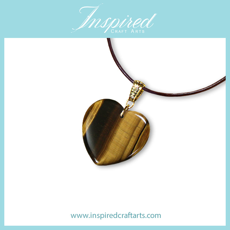 Tiger's Eye Heart pendant necklace | InspiredCraftArts