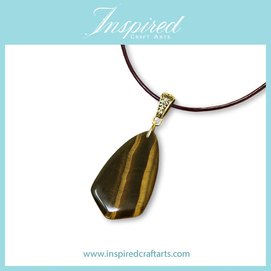 Tiger's Eye Kite shape pendant necklace | InspiredCraftArts