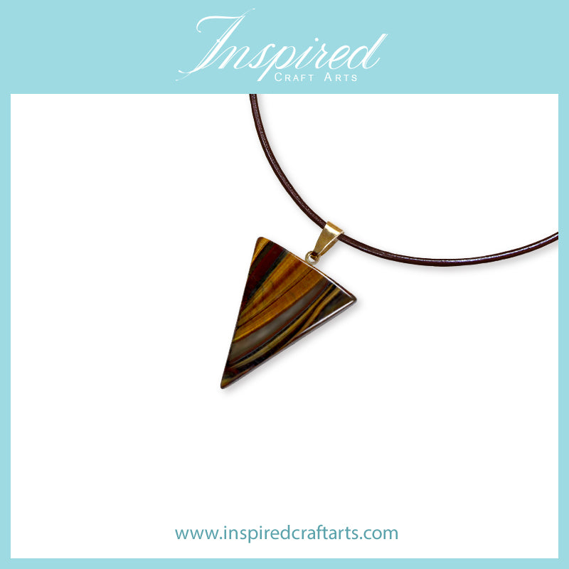 Tiger Iron Triangle pendant necklace | InspiredCraftArts