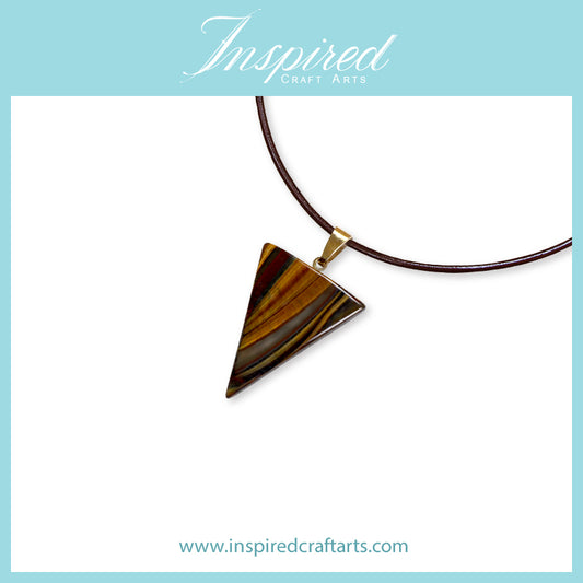 Tiger Iron Triangle pendant necklace | InspiredCraftArts