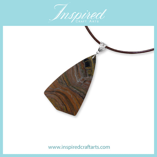 Tiger Iron Kite shape pendant necklace | InspiredCraftArts