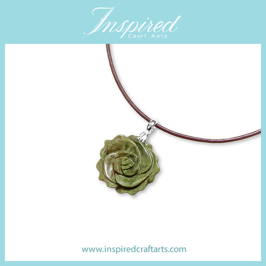 Unakite Rose pendant necklace