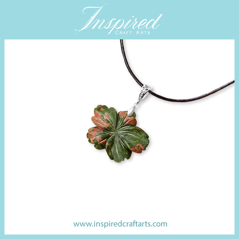 Unakite Flower pendant necklace