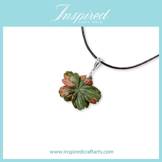 Unakite Flower pendant necklace