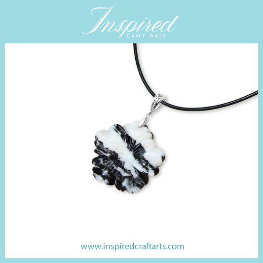 Zebra Jasper Flower pendant necklace | InspiredCraftArts