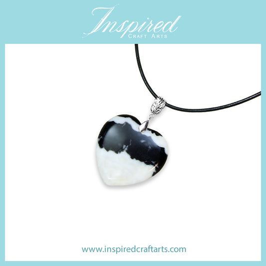 Zebra Jasper Heart pendant necklace | InspiredCraftArts