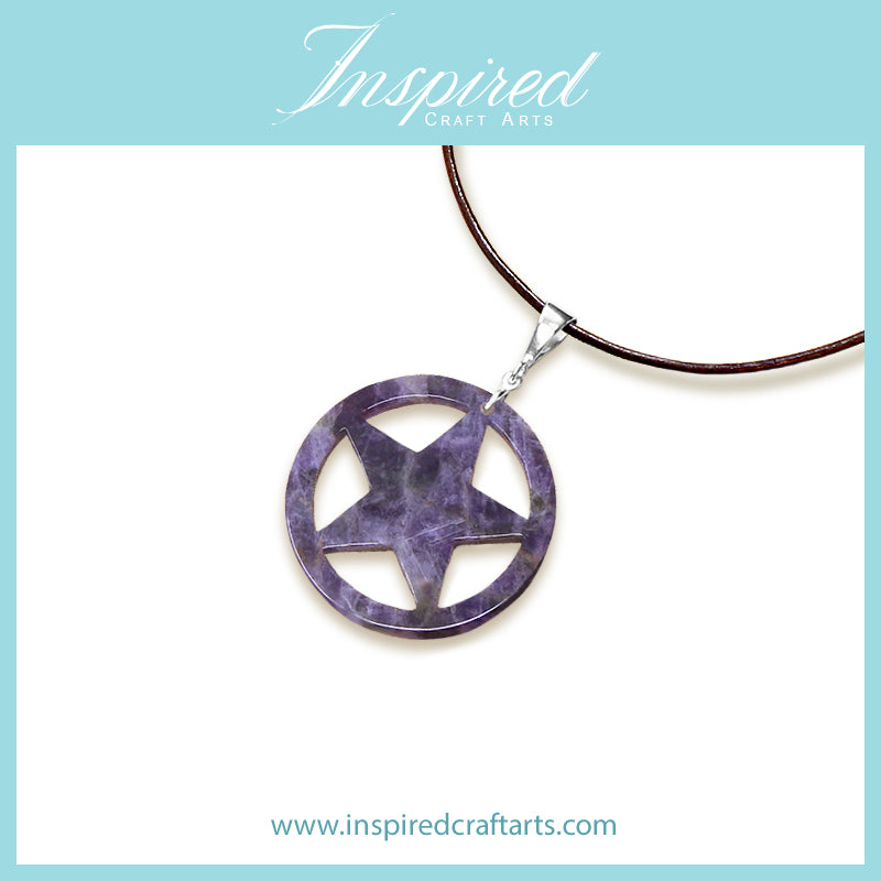SALE! Chevron Amethyst Star pendant necklace | InspiredCraftArts