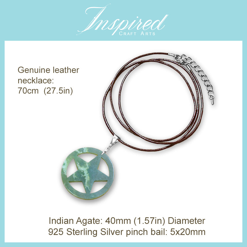 Indian Agate Star pendant necklace | InspiredCraftArts